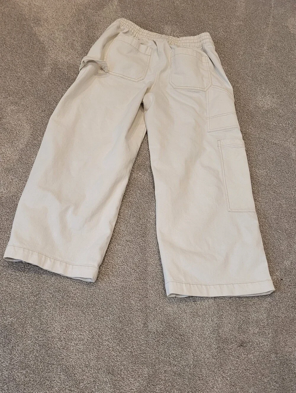 Aerie Low & Slouchy Trouser Pants Cream Size Medium
